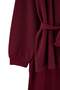 Burgundy Belted Dressing Gown-Pants Knitted Large Size Pajamas Set Tbbaw27Ai00035 - 2