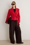 Red Premium Woven Crop Blazer Jacket Twoss24Bc00010 - 3