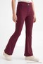 Burgundy Solid/Basic Flare/Flared Girls' Stretch Knit Leggings TKDSS24TA00007
