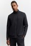 Men’s Black Mock Neck Zipper-Front Panel Mesh-Pocket Detail Technical Regular-Fit Sweatshirt A62Y - 7