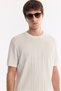 Men's Ecru Crew Neck Easy Ü Tulle Enen Wrinkle-Free Regular Fit Knitwear T-Shirt A61Y5032 - 2