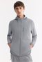 Men's Gray Removable Hooded Water Repellent Lightweight Technical Fabric Seasonal Comfort Fit Coat A61Y6055 - 7