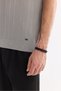 Men's Gray Crew Neck Easy Ü Tulle Enen Wrinkle-Free Regular Fit Knitwear T-Shirt A61Y5032 - 3