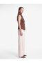 Mandarin Collar Decorated Buttoned Suede Look Vest - 2