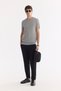 Men's Gray Crew Neck Easy Ü Tulle Enen Wrinkle-Free Regular Fit Knitwear T-Shirt A61Y5032 - 7