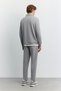 Men's Gray Stand Collar Zippered Modal Blend Soft Touch Regular Fit Sweatshirt A62Y1271 - 4