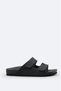 Men's Black Double-Strapped Lightweight Comfortable Sole Sandals Slippers A61Y8301