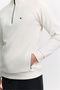 Men's Ecru Stand Collar Zippered Easy-Iron Cotton Regular Fit Sweatshirt A62Y1308 - 3