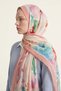 Leaf-Patterned Muslin Shawl, Powder - 2