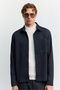 Men's Navy Blue Houndstooth Patterned Single Pocket Button Closure Long Sleeve Comfort Fit Shirt A62Y2168 - 6