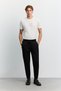 Men's Black Elastic Waist Lace-Up Interlock Jogger with Side Zipper Pockets B003404 - 2
