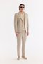 Men's Beige Mono Collar Jacket with Pocket, Double Slits, Unlined, Bi-Stretch Comfort Fit Jacket A61Y4012 - 7