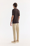 Men's Brown Crew Neck Linen Blend Comfort Fit Knitwear T-Shirt A61Y5014 - 4