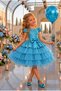 Turquoise Girls' Tulle Evening Gown for Parties and Birthdays - 2