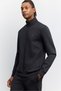 Men’s Black Mock Neck Zipper-Front Panel Mesh-Pocket Detail Technical Regular-Fit Sweatshirt A62Y - 6
