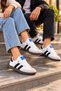 Lace-Up Unisex Sports Sneakers Shoes-White-Black - 4