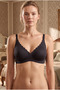 Seamless Wave Edge Bralet - Laser Cut Seamless Underwire-Free Bra with Adjustable Straps - Black