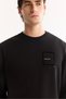 Men's Black Crew Neck Cotton Bi-Stretch Printed Regular Fit Sweatshirt A52Y1261 - 5
