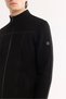 Men's Black Mock Neck Zippered Wool Blend Textured Regular Fit Cardigan A52Y5044 - 4