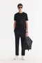 Men's Black Crew Neck Printed Bi-Stretch Interlock Regular Fit T-Shirt A61Y1056 - 6