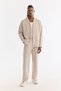 Men's Beige Apaj Collar Modal Blend Soft Touch Oversize Fit Shirt A61Y2092 - 9