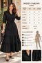 Women's Long Sleeve Skirt Frilly Waist Belted Tricotone Full Length Shirt Dress - 6