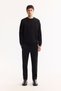 Men's Black Crew Neck Cotton Bi-Stretch Printed Regular Fit Sweatshirt A52Y1210 - 5