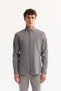 Men's Gray Button-Down Collar Bi-Stretch Easy-Iron Striped Slim Fit Shirt A52Y2098
