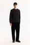 Men's Black Crew Neck Cotton Bi-Stretch Printed Regular Fit Sweatshirt A52Y1261 - 6