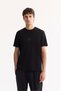 Men's Black Crew Neck Viscose Blend Bi-Stretch Printed Regular Fit T-Shirt A52Y1020