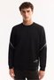 Men's Black Crew Neck Cotton Bi-Stretch Printed Regular Fit Sweatshirt A52Y1258 - 2