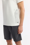 Men's White Crew Neck Printed Bi-Stretch Interlock Regular Fit T-Shirt A51Y1136 - 6
