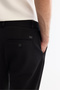 Men's Black Classic Waist Jersey Cotton Carrot Fit Trousers A42Y3061 - 7