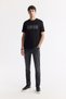 Men's Anthracite Classic Waist Cotton Stone Washed Berlin Slim Fit Jean Trousers A51Y3513