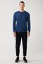 Men's Indigo Crew Neck Wool Knitwear Sweater B 005013 - 5