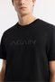 Men's Black Crew Neck Printed Bi-Stretch Interlock Regular Fit T-Shirt A51Y1132 - 2