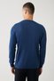 Men's Indigo Crew Neck Wool Knitwear Sweater B 005013 - 4