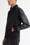 Men's Black Bomber Collar Suede Textured Comfort Fit Coat A42Y6028 - 2