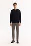 Men's Black Crew Neck Wool Knitwear Sweater B 005013 - 6