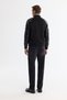 Men's Black Bomber Collar Suede Textured Comfort Fit Coat A42Y6028 - 6