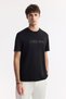 Men's Black Crew Neck Printed Bi-Stretch Interlock Regular Fit T-Shirt A51Y1132 - 5