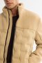 Men's Beige Stand Collar Water Repellent Windproof Fiber Puffer Plush Comfort Fit Coat A42Y6017 - 3
