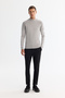 Men's Gray Half-High Collar Soft Touch Knitwear Regular Fit Sweater A42Y5023 - 5
