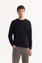 Men's Black Crew Neck Wool Knitwear Sweater B 005013