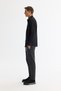 Men's Black Buttoned Collar Cotton Easy-Iron Comfort Fit Shirt A42Y2071 - 3