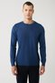 Men's Indigo Crew Neck Wool Knitwear Sweater B 005013