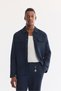 Men's Navy Blue Elastic Waist 100% Linen Trousers B 003032 - 8