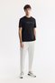 Men's Black Crew Neck Printed Bi-Stretch Interlock Regular Fit T-Shirt A51Y1132 - 6