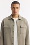 Men's Oil Green Classic Collar Cotton Jersey Comfort Fit Shirt Jacket A51Y2048 - 2