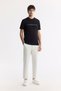 Men's Black Crew Neck Printed Bi-Stretch Interlock Regular Fit T-Shirt A51Y1002 - 6